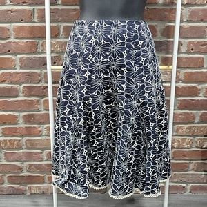 Nanette Lepore Navy Lace Skirt Sz 6